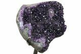 Amethyst Geode Section on Metal Stand - Deep Purple Crystals #171816-6